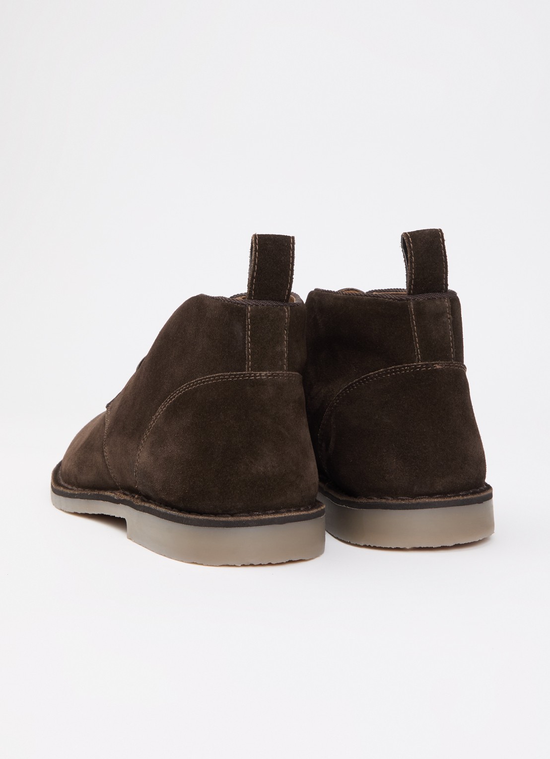 Dune London Wide Fit Cashed veterschoen van suède - achterkant donkerbruin