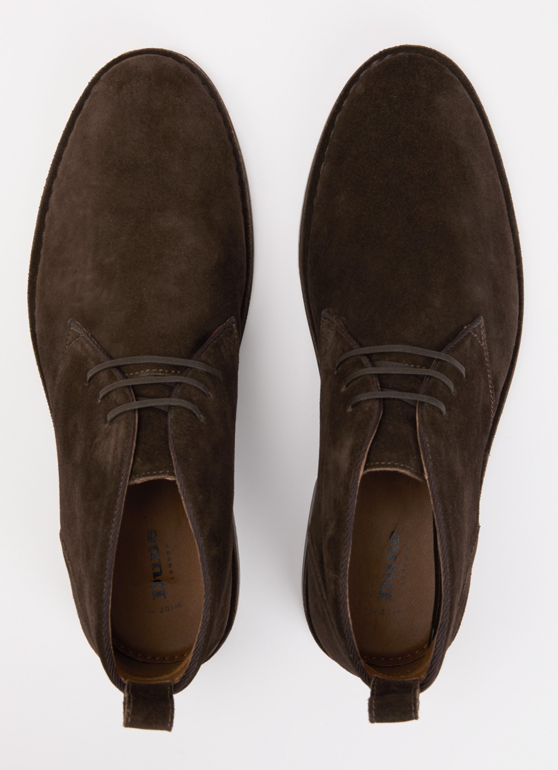 Dune London Wide Fit Cashed veterschoen van suède - detail 4 donkerbruin