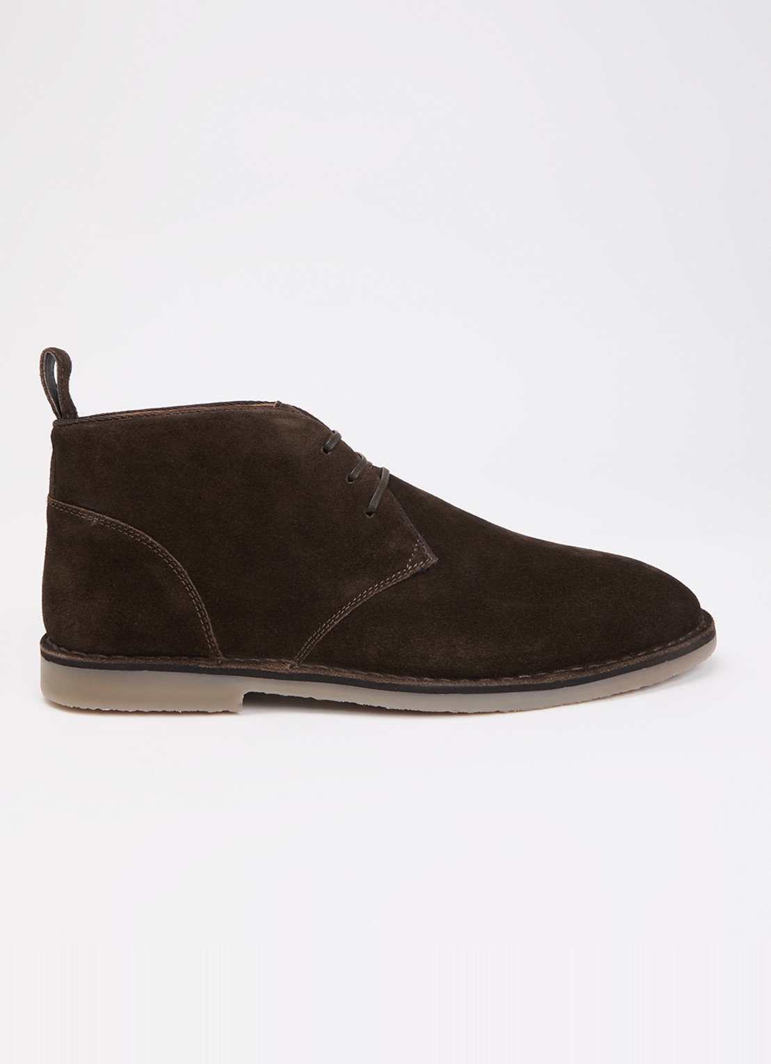 Dune London Wide Fit Cashed veterschoen van suède - voorkant 2 donkerbruin