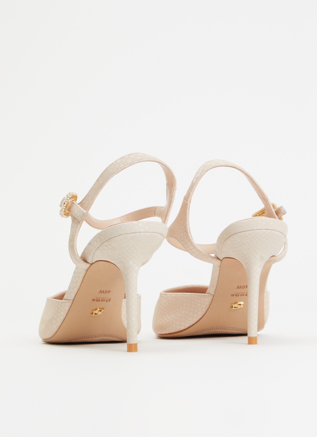 Dune London Wide Fit Channel slingback met strass - achterkant lichtroze