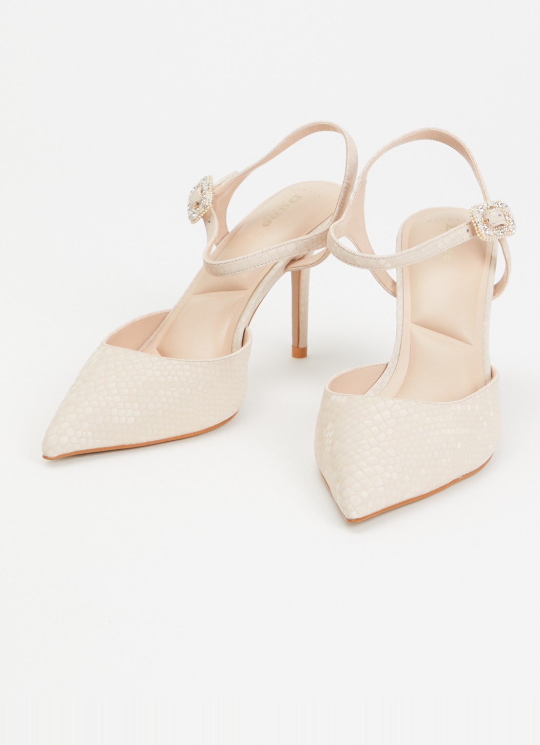 Dune London Wide Fit Channel slingback met strass - detail 3 lichtroze