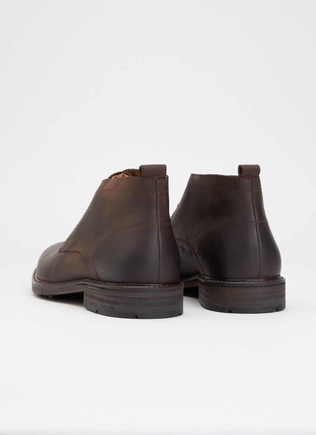Dune London Wide Fit Charleys veterschoen van leer - achterkant donkerbruin