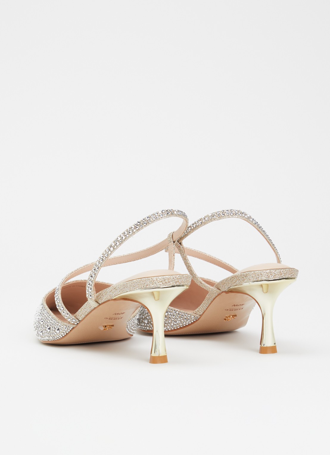 Dune London Wide Fit Charmed pump met strass - achterkant 5 zilver
