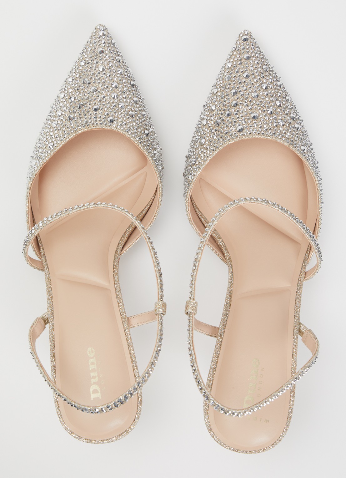 Dune London Wide Fit Charmed pump met strass - detail 3 zilver
