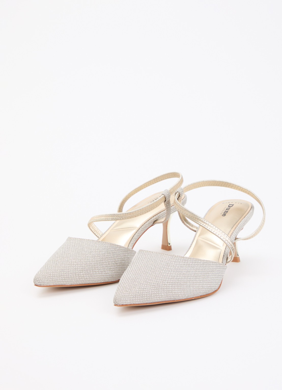 Dune London Wide Fit Charming slingback met glitter - detail 4 goud