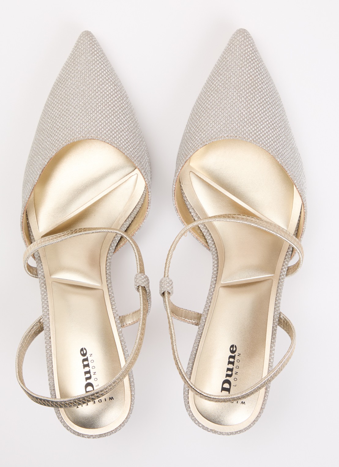 Dune London Wide Fit Charming slingback met glitter - detail 5 goud