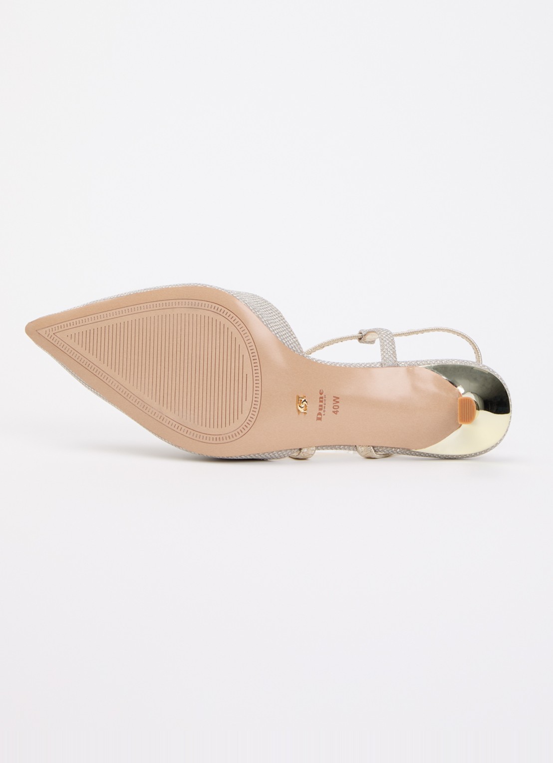 Dune London Wide Fit Charming slingback met glitter - detail 5 goud