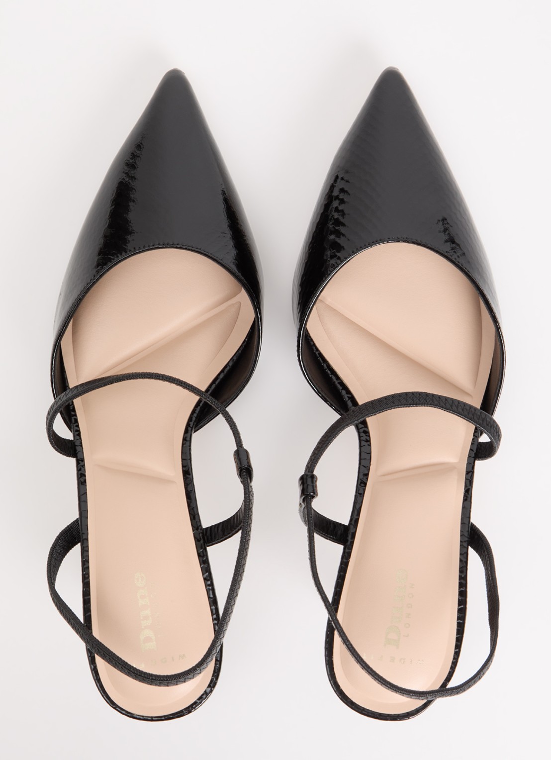 Dune London Wide Fit Charming slingback met glitter - detail 2 zwart