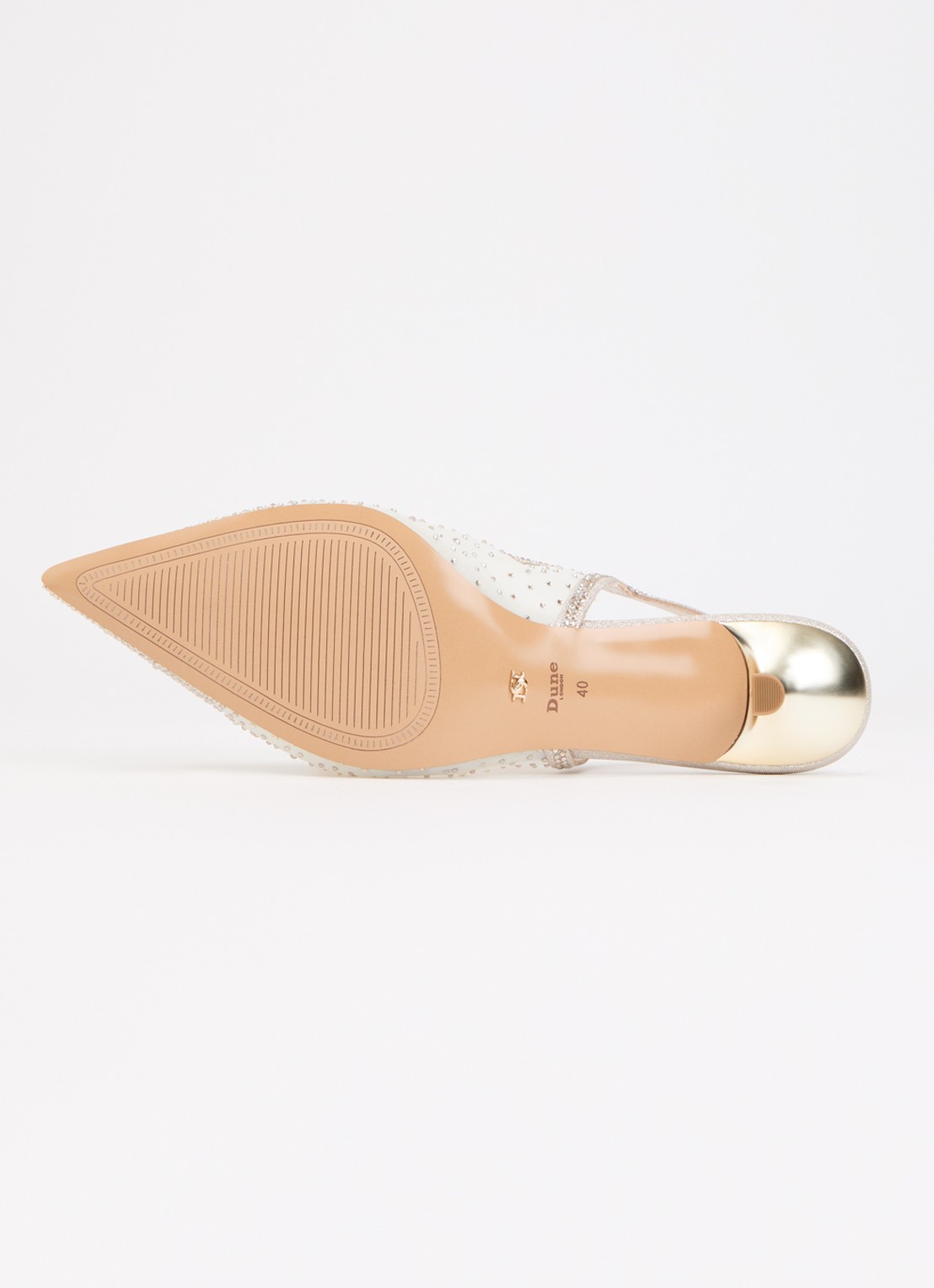Dune London Wide Fit Cirelle slingback van mesh met strass - detail 3 goud