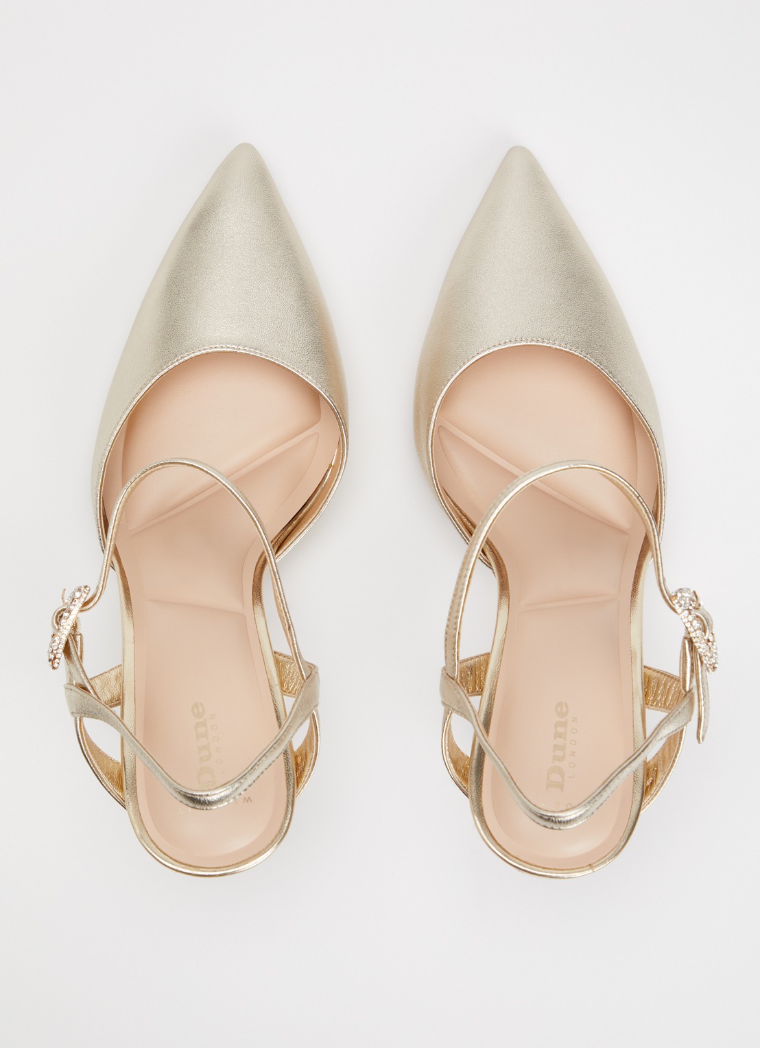 Dune London Wide Fit Compelling pump van leer met metallic finish - detail 2 goud