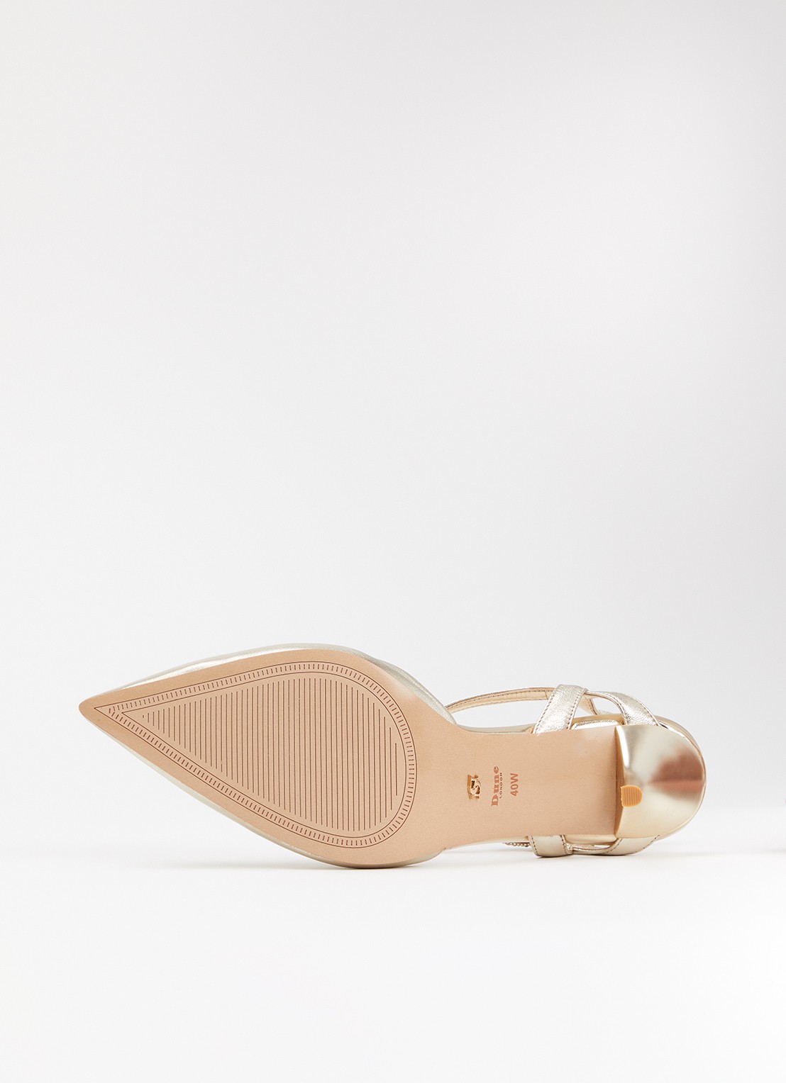 Dune London Wide Fit Compelling pump van leer met metallic finish - detail 3 goud