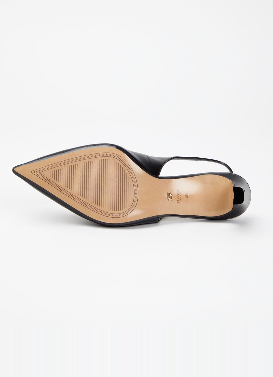 Dune London Wide Fit Connection slingback van leer - detail 5 zwart