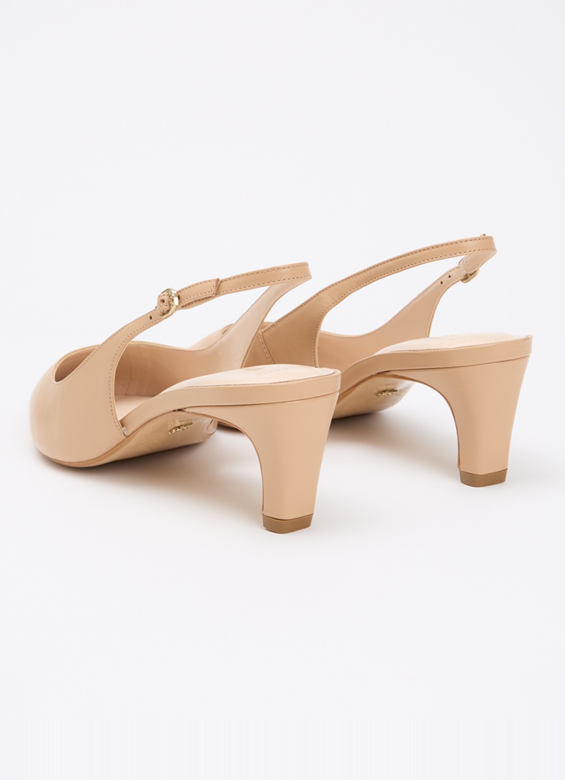 Dune London Wide Fit Connection slingback van leer - achterkant beige