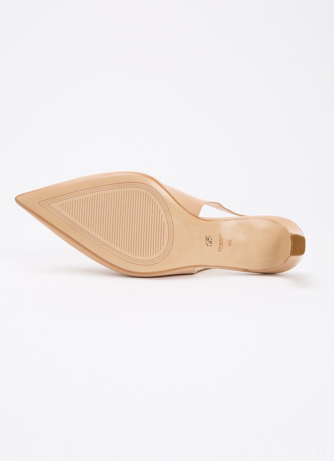 Dune London Wide Fit Connection slingback van leer - detail 5 beige