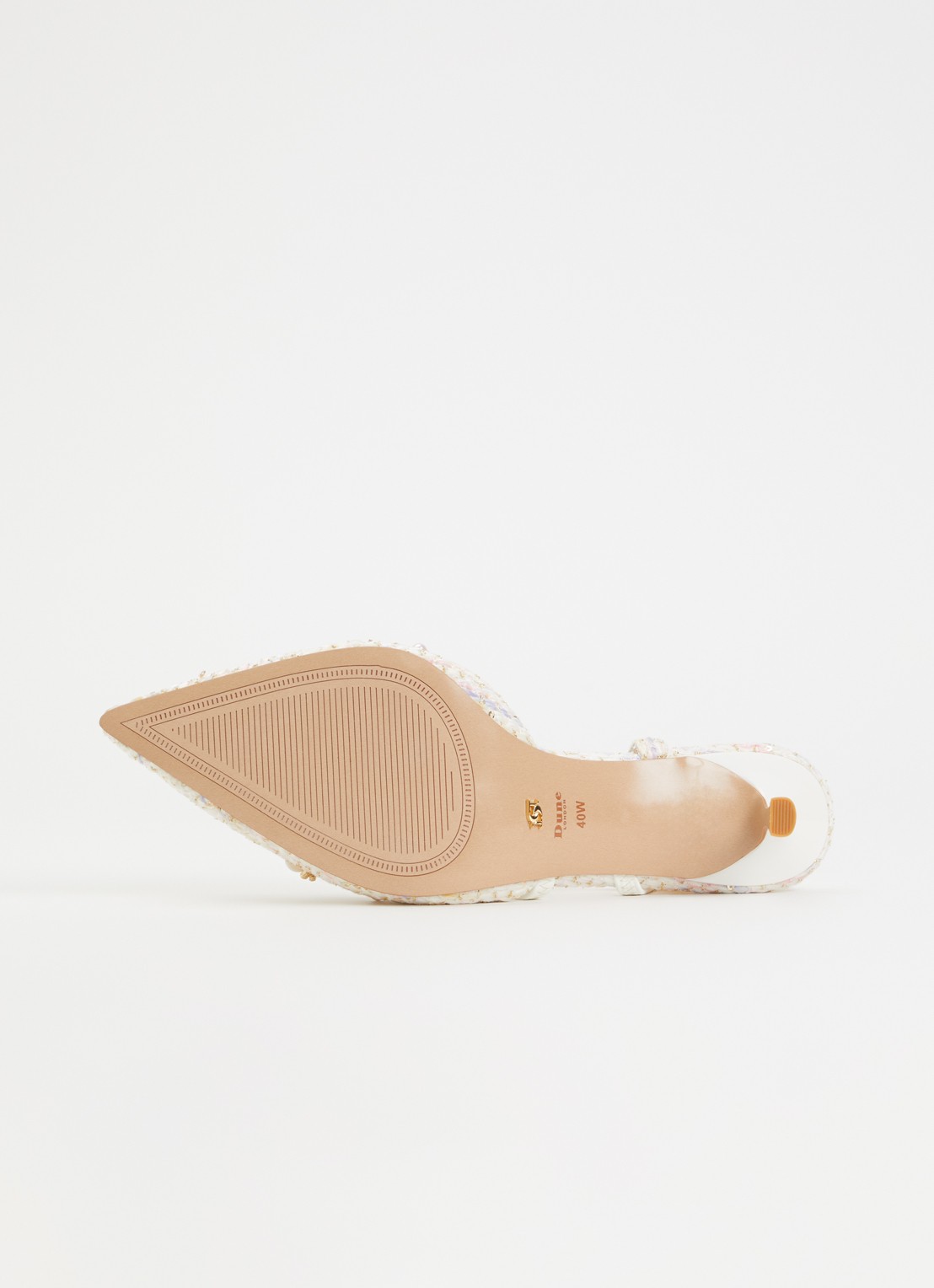 Dune London Wide Fit Dyana slingback met glitter - detail 5 gebroken wit
