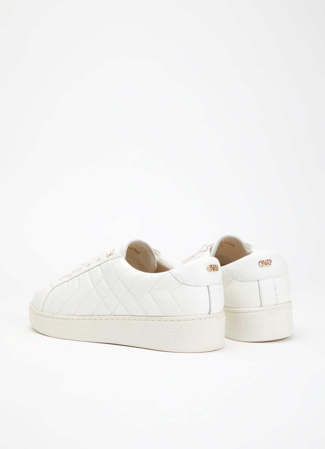 Dune London Wide Fit Egent sneaker van leer - achterkant wit