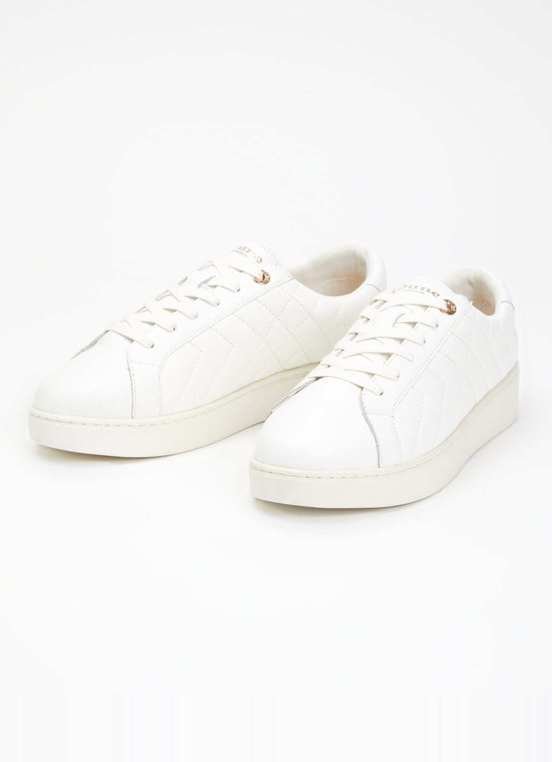 Dune London Wide Fit Egent sneaker van leer - detail 3 wit
