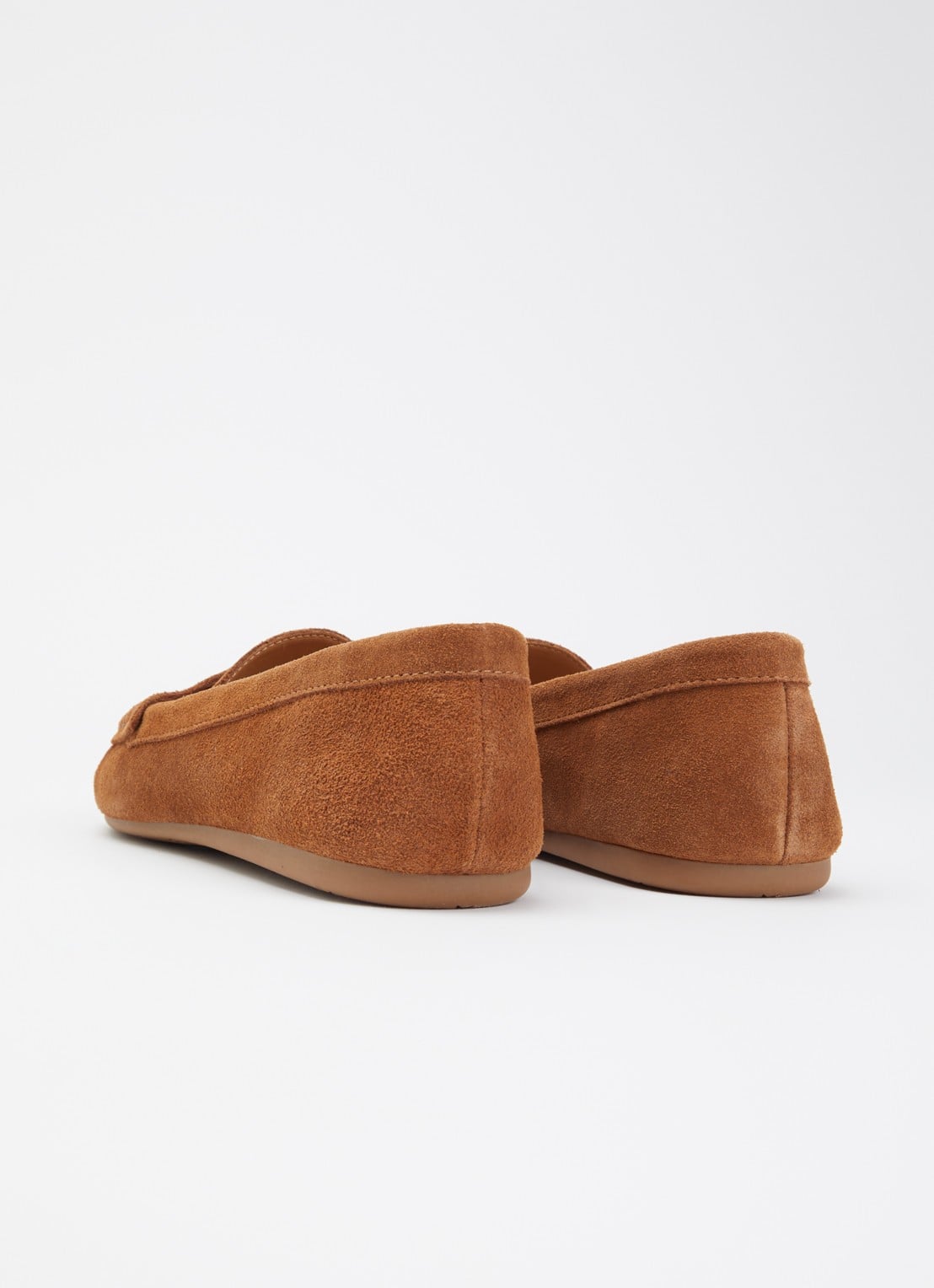 Dune London Wide Fit Geen mocassin van leer met franjes - achterkant 5 bruin
