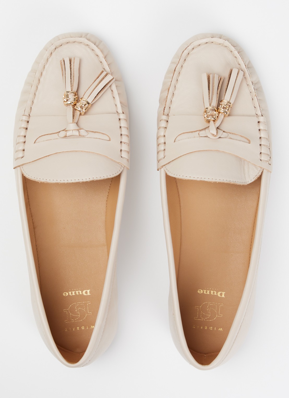 Dune London Wide Fit Geen mocassin van leer met franjes - detail 4 lichtroze