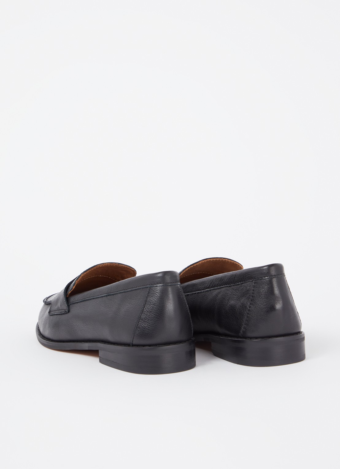 Dune London Wide Fit Ginelli loafer van leer - achterkant zwart