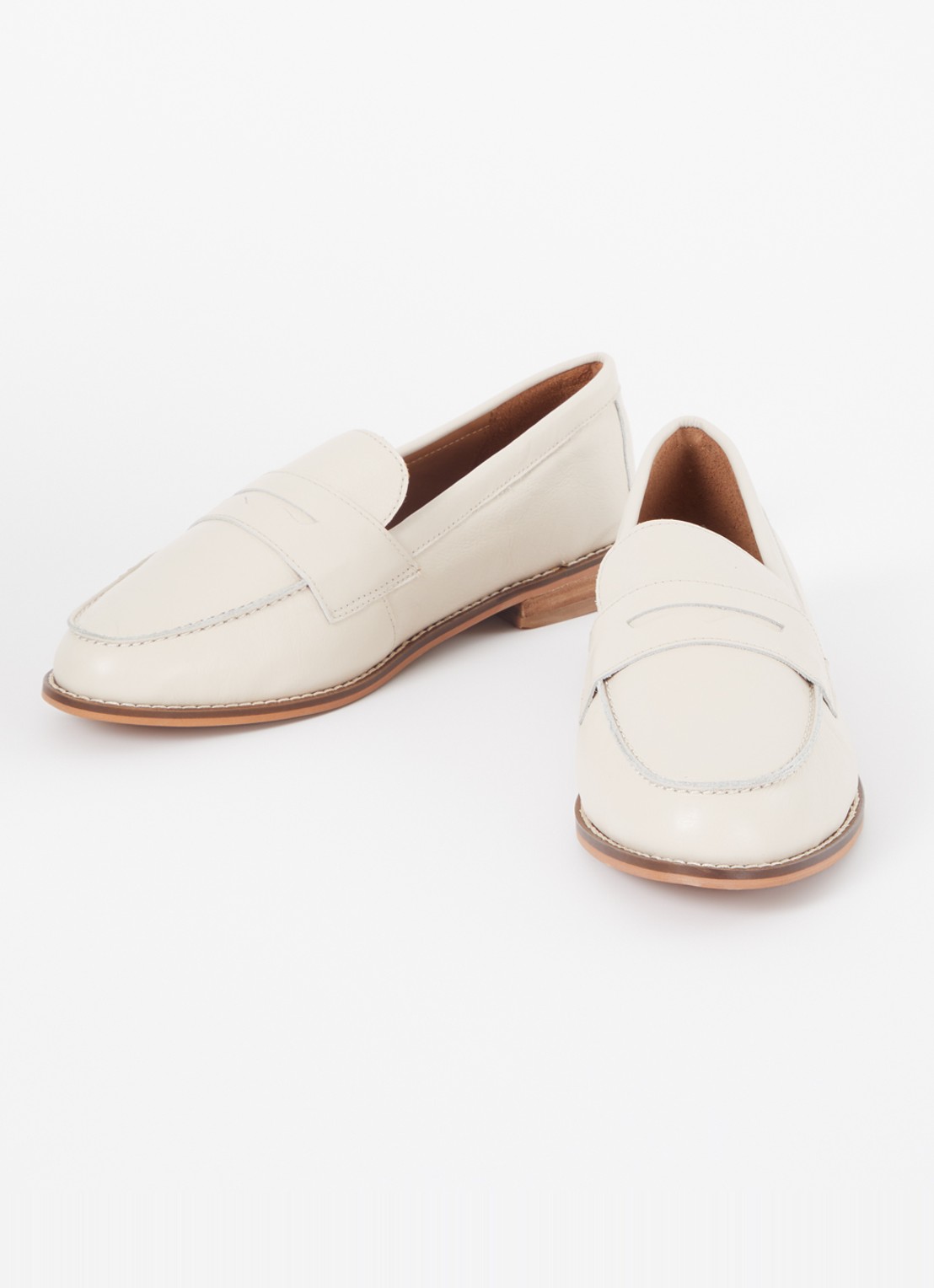 Dune London Wide Fit Ginelli loafer van leer - detail 3 creme