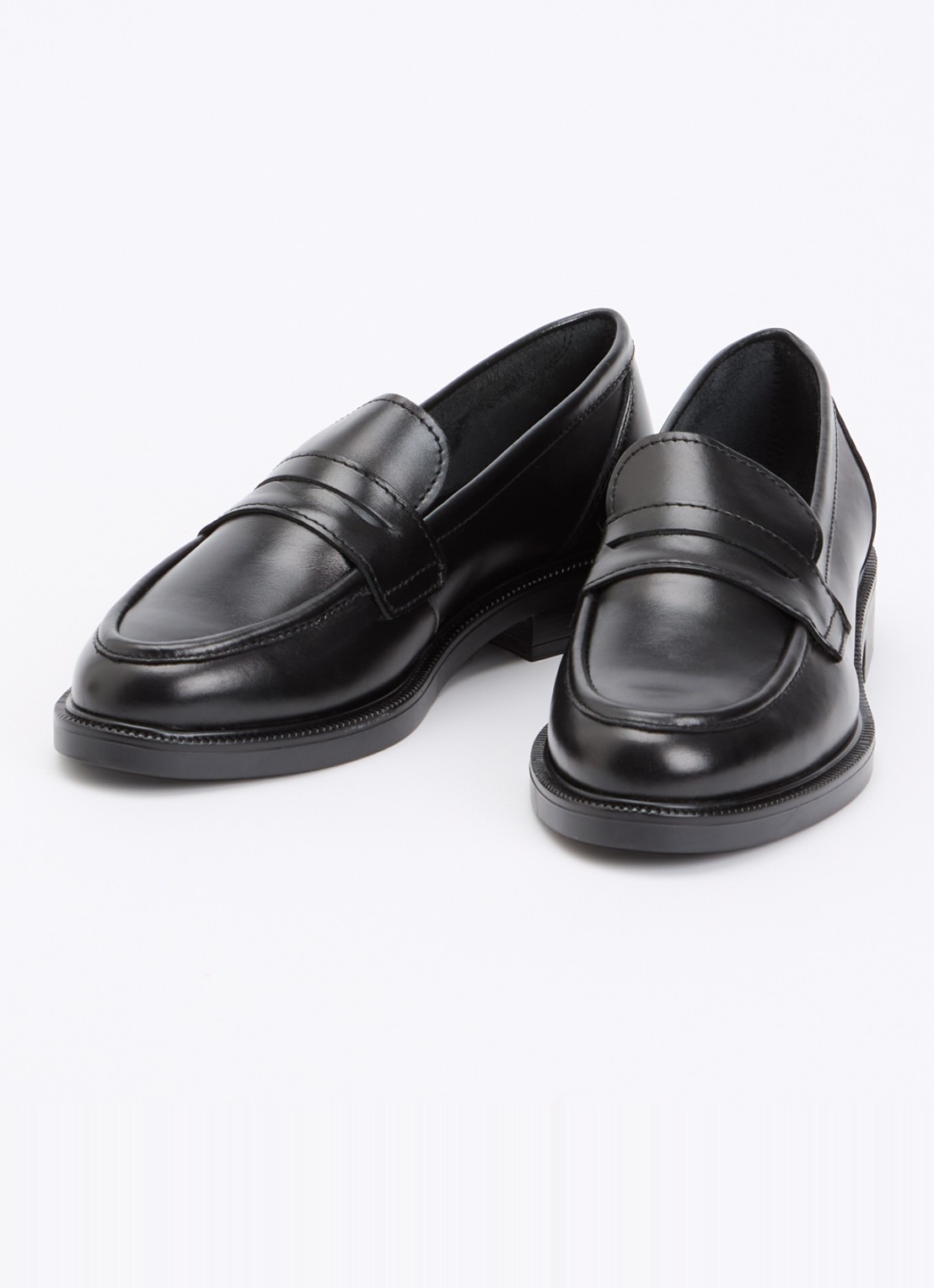Dune London Wide Fit Giya loafer van leer - detail 2 zwart