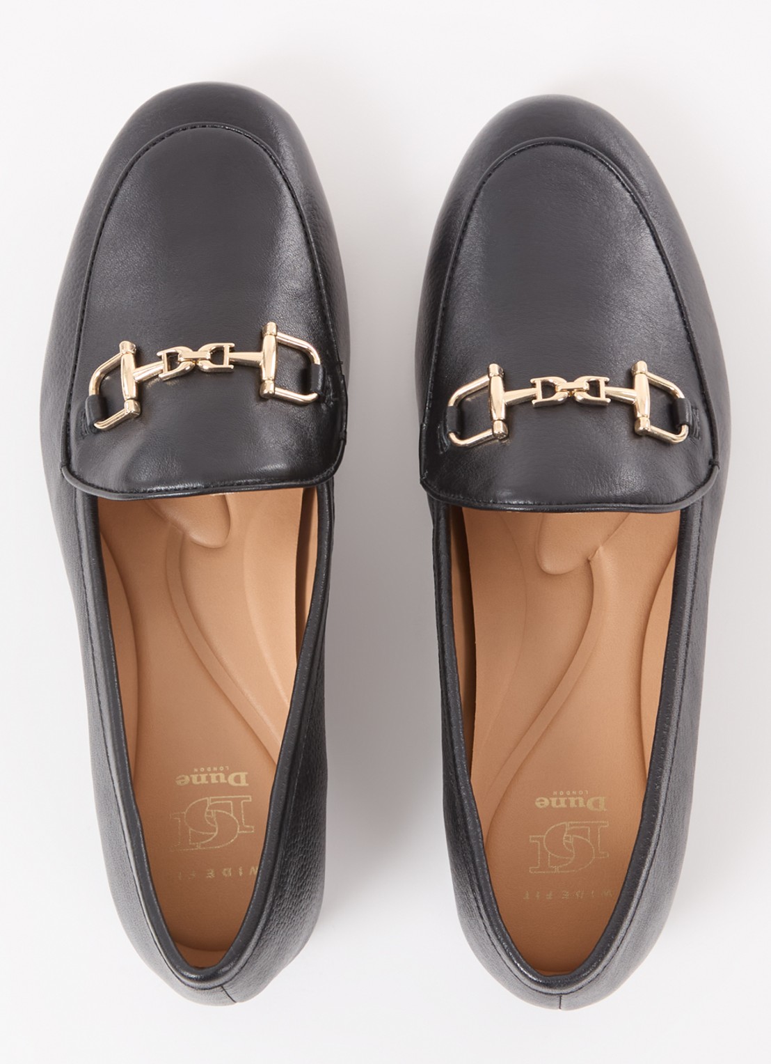 Dune London Wide Fit Glair loafer - detail 2 zwart