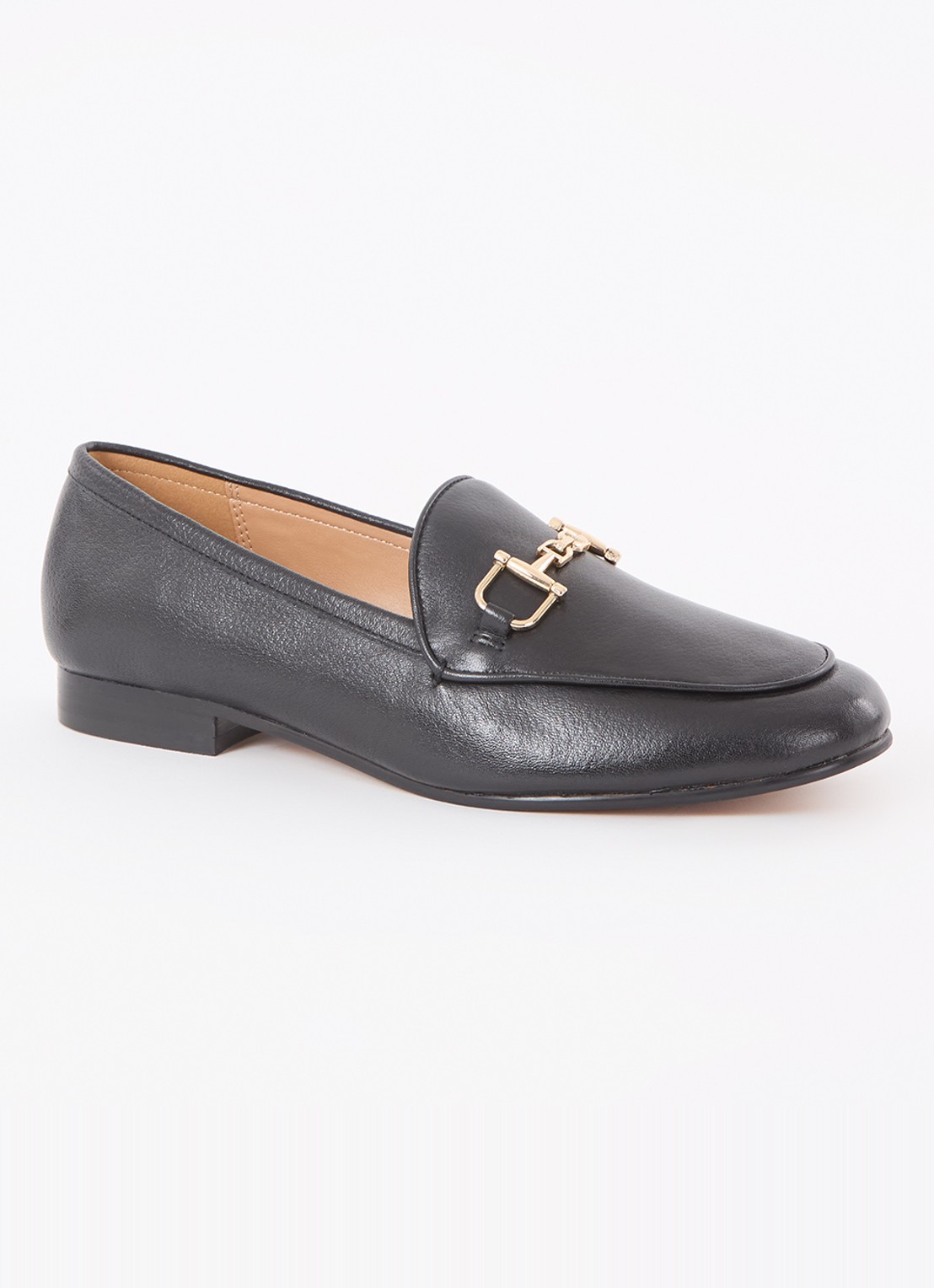 Dune London Wide Fit Glair loafer - voorkant 5 zwart