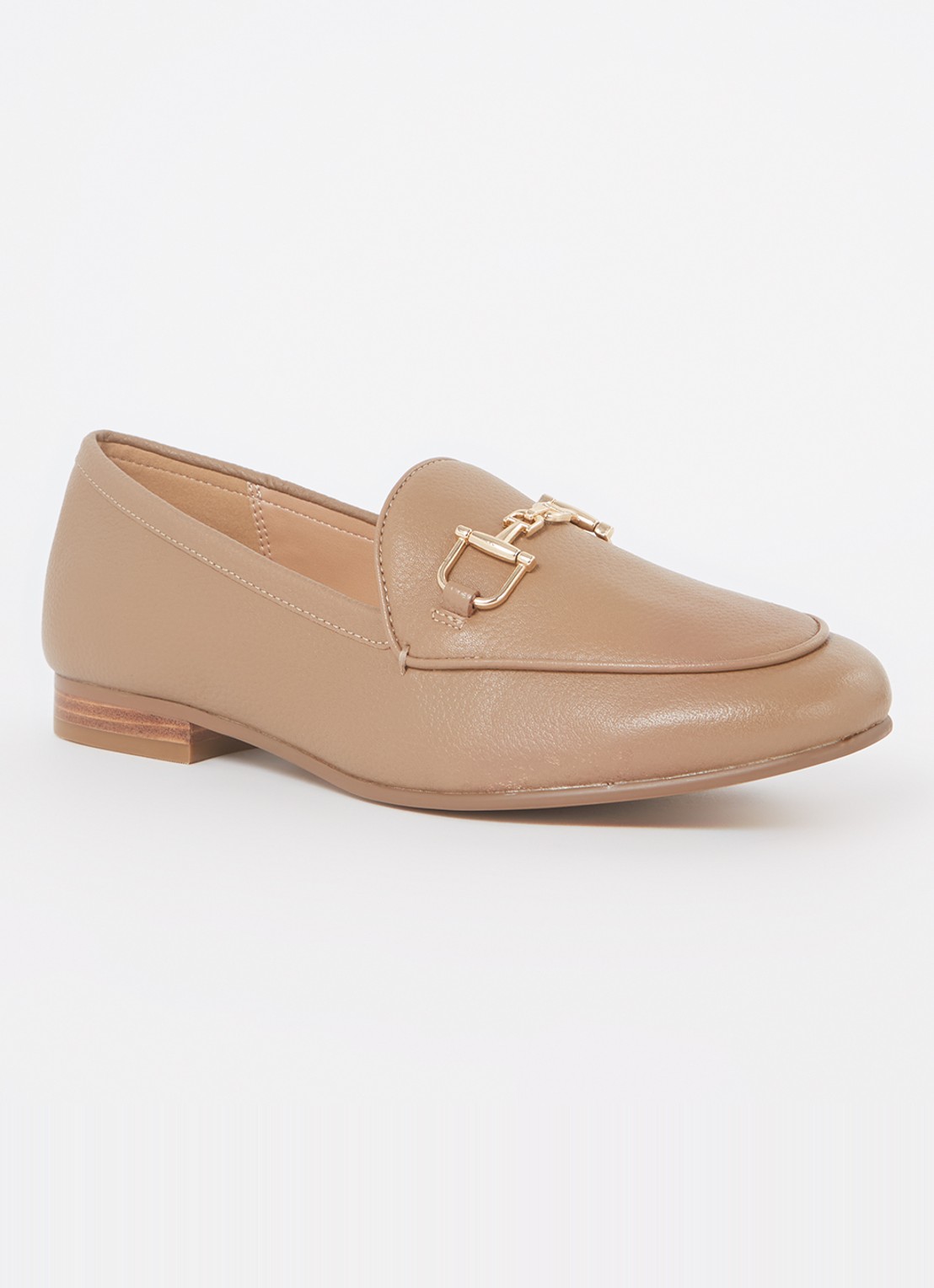 Dune London Wide Fit Glair loafer - voorkant camel