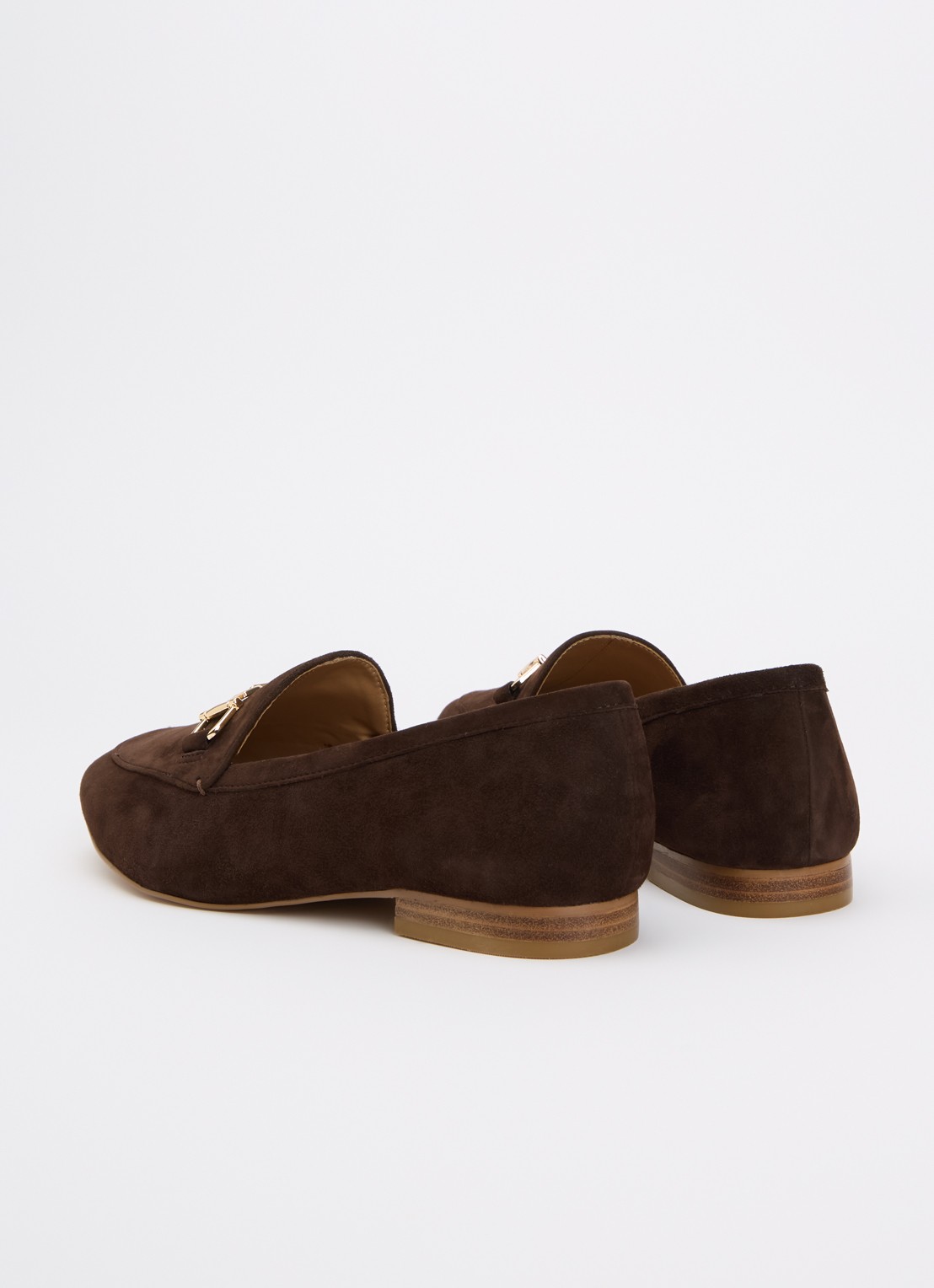 Dune London Wide Fit Glair loafer - achterkant donkerbruin