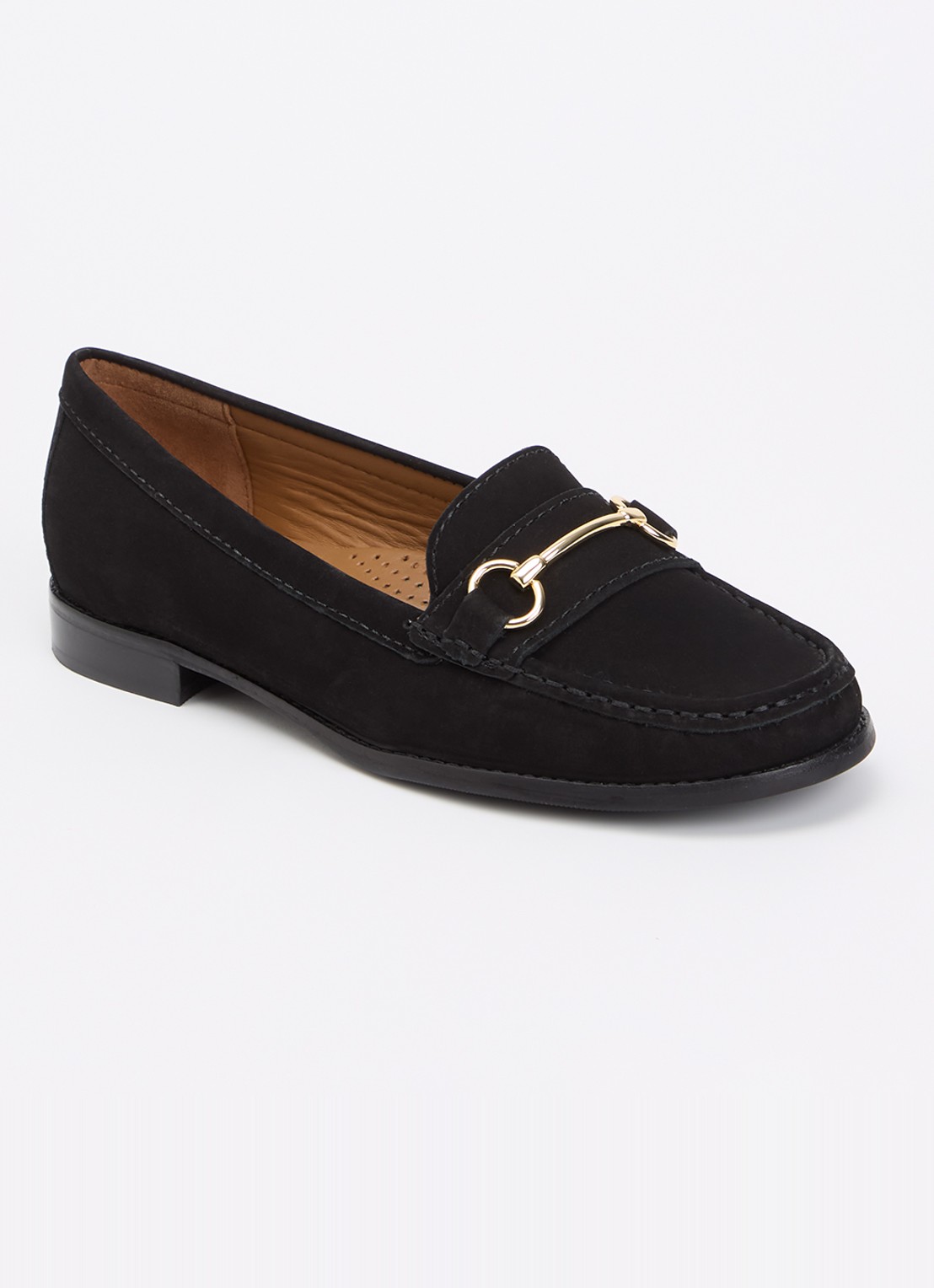 Dune London Wide Fit Glenny loafer - voorkant 4 zwart