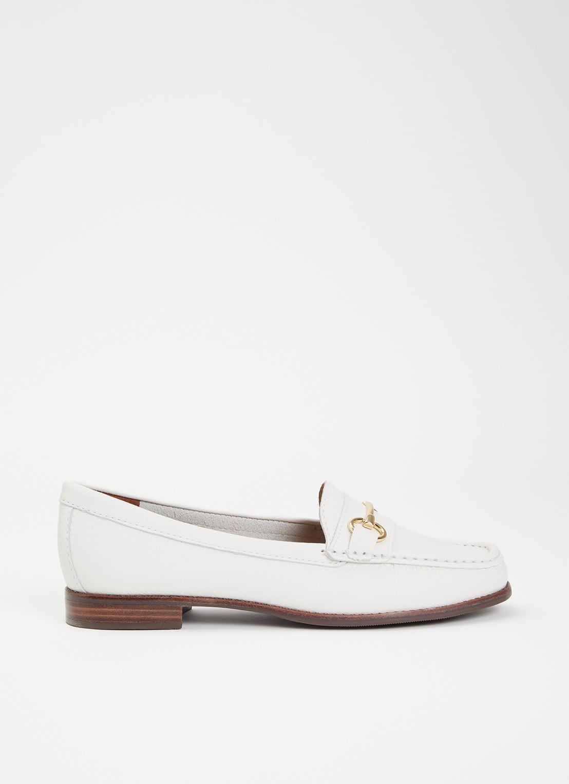 Dune London Wide Fit Glenny loafer - voorkant 5 wit