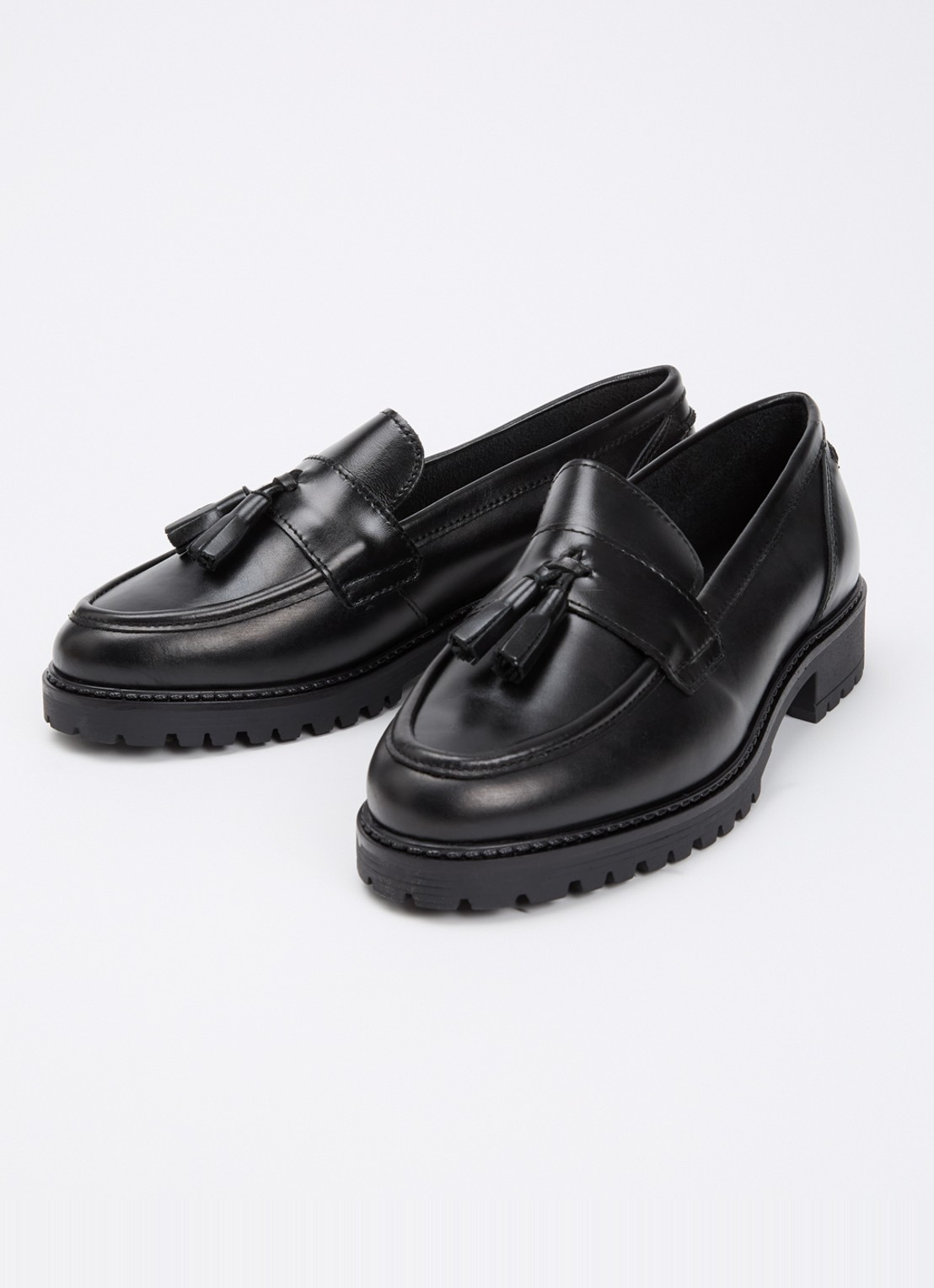Dune London Wide Fit Gracelyn loafer van leer - detail 2 zwart