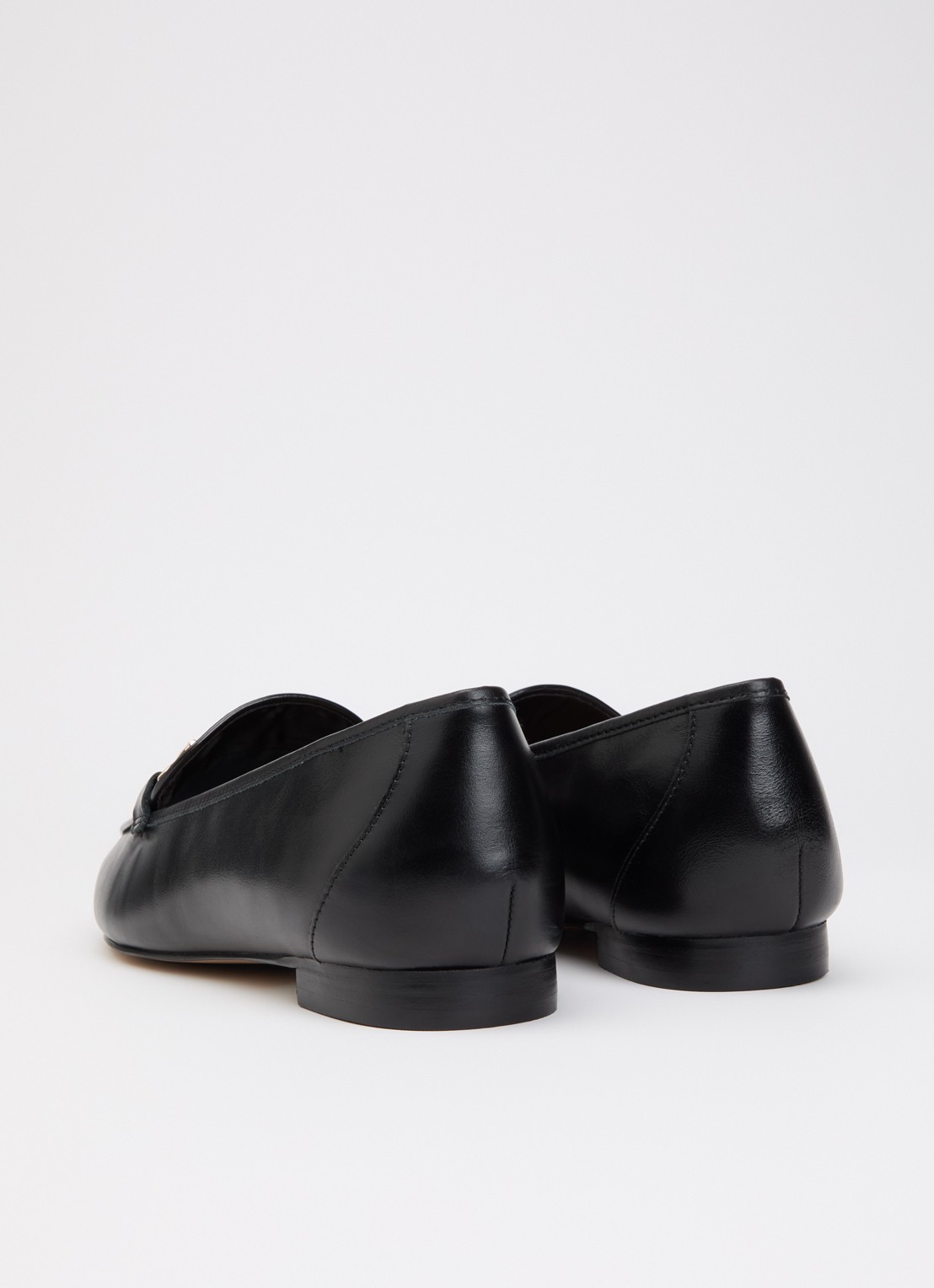 Dune London Wide Fit Grained loafer van leer - achterkant 5 zwart