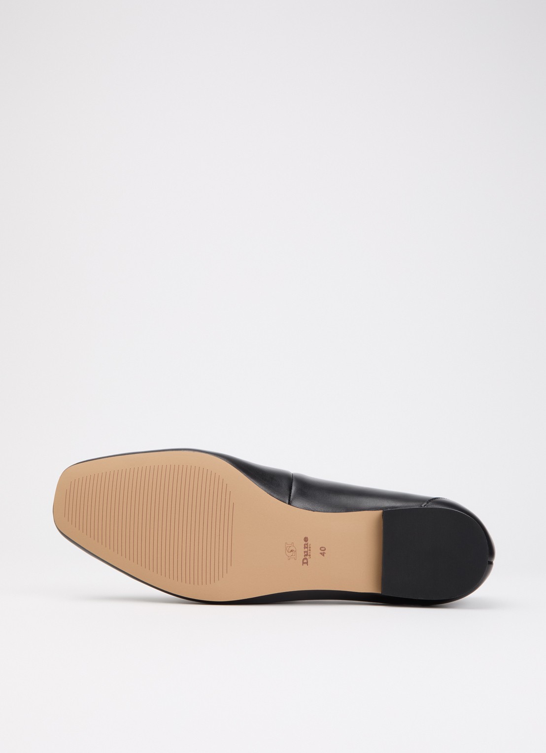 Dune London Wide Fit Grained loafer van leer - detail 4 zwart