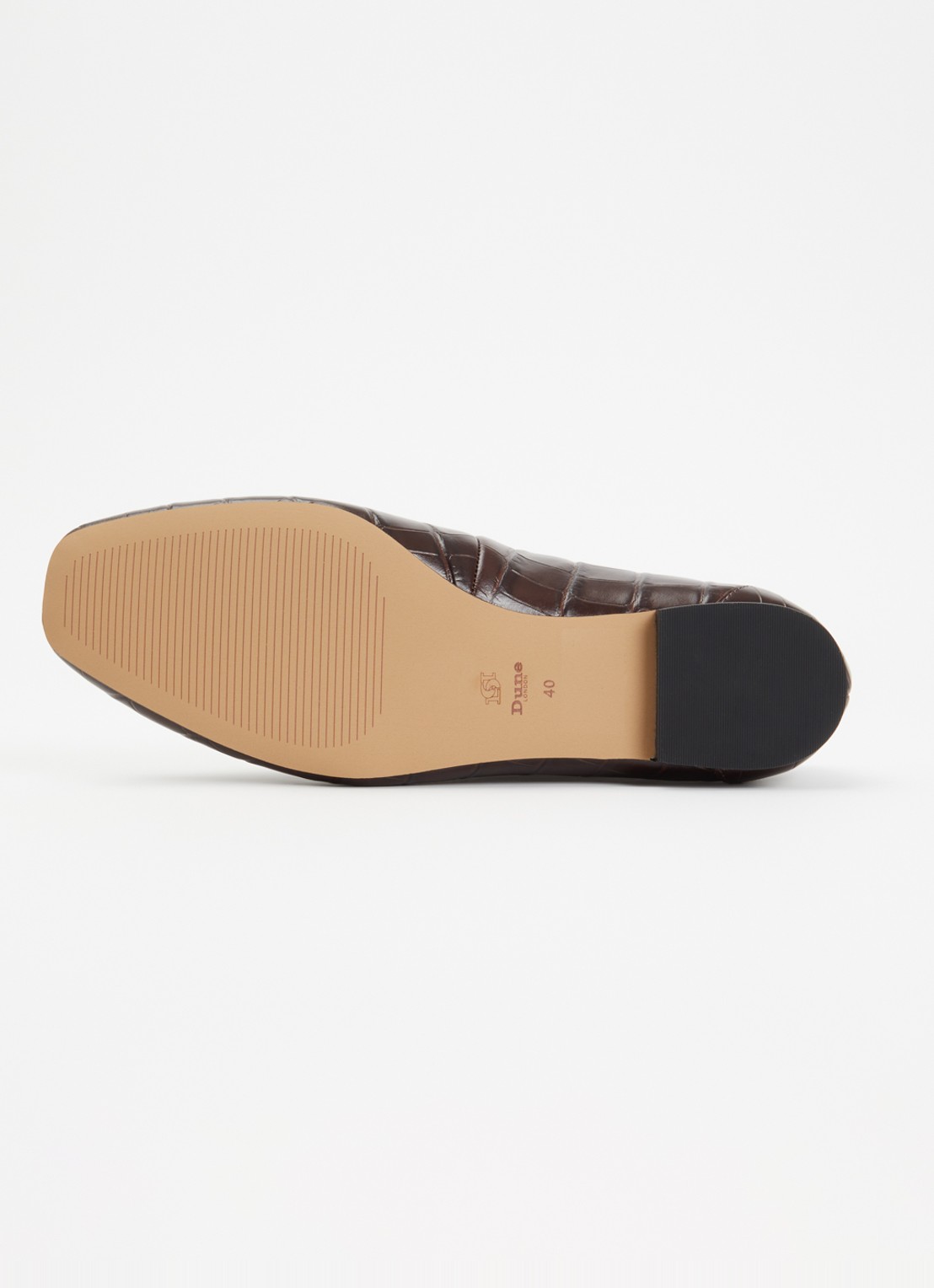 Dune London Wide Fit Grained loafer van leer - detail 3 kastanjebruin