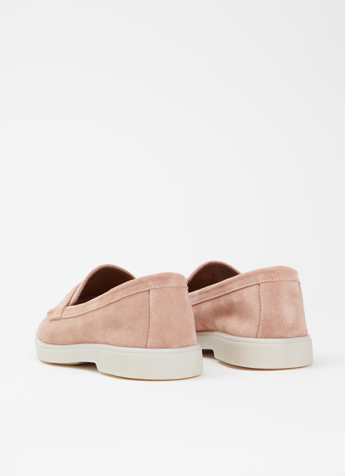 Dune London Wide Fit Grinning loafer van suède - achterkant lichtroze