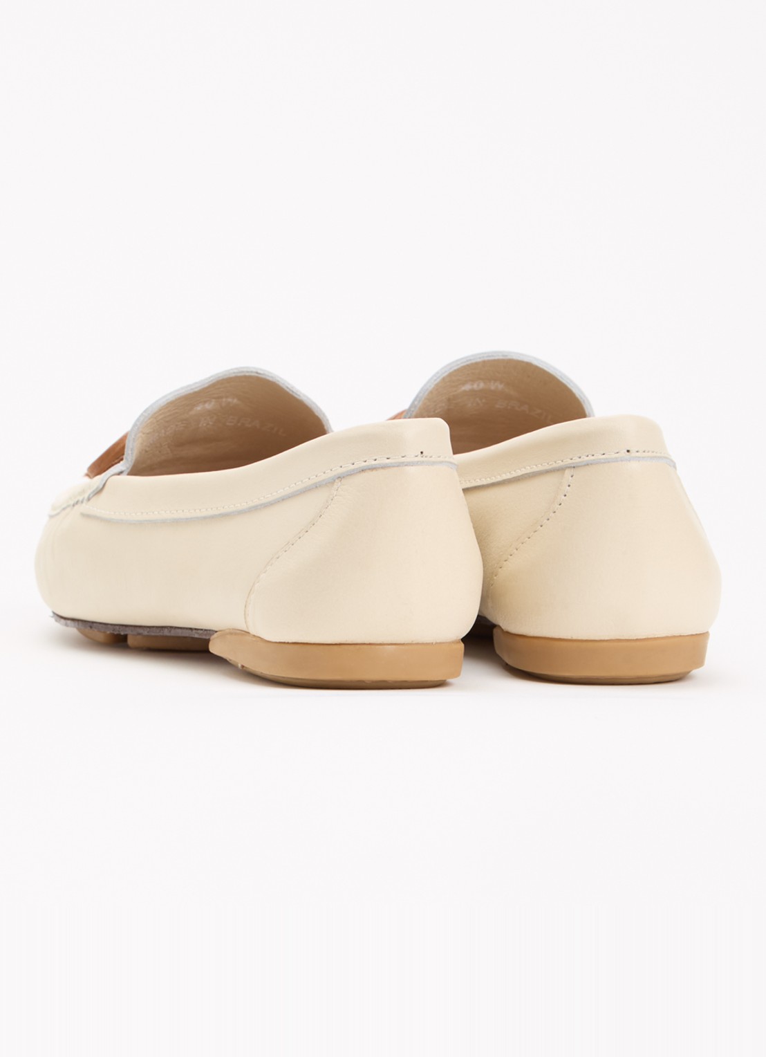 Dune London Wide Fit Grip mocassin van leer - achterkant 5 gebroken wit