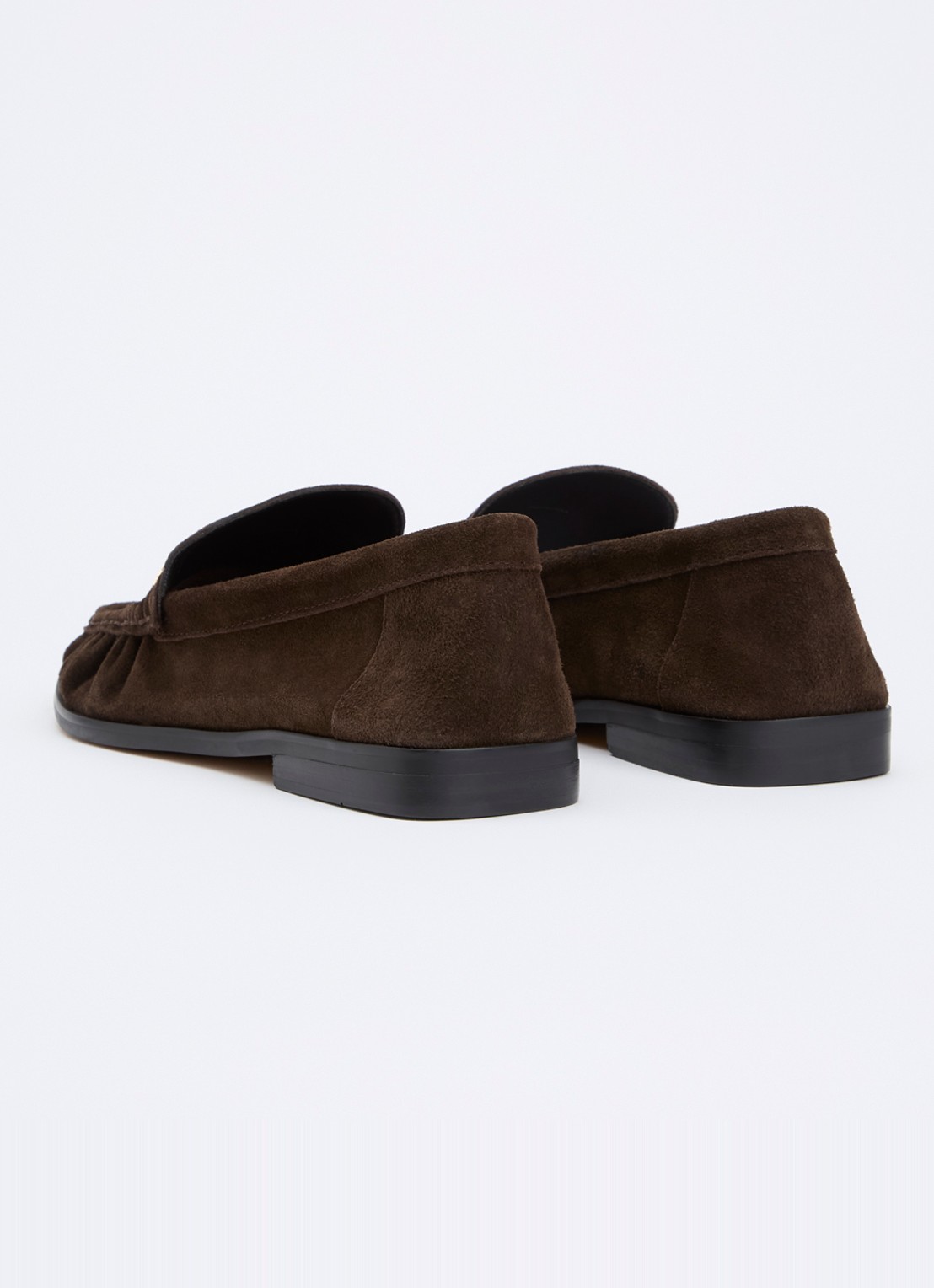 Dune London Wide Fit Grisella mocassins van suède - achterkant 5 donkerbruin