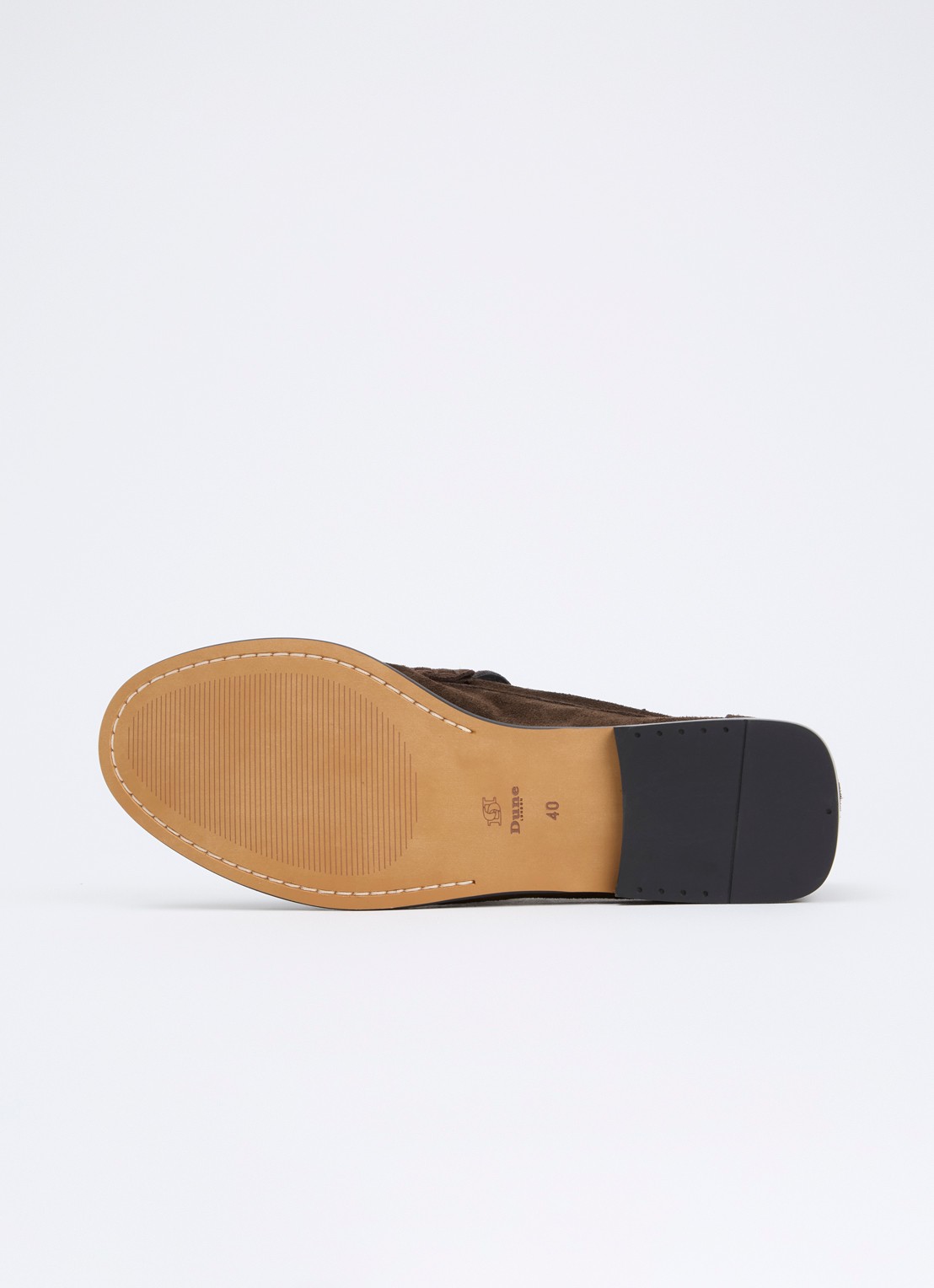Dune London Wide Fit Grisella mocassins van suède - detail 3 donkerbruin