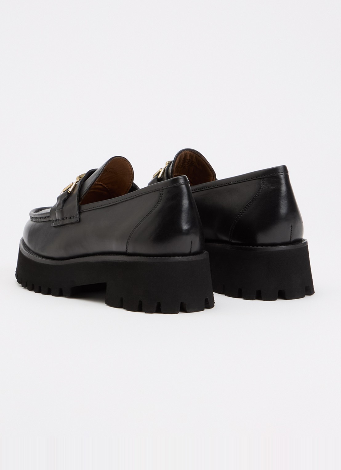 Dune London Wide Fit Groundbreaking loafer van leer - achterkant 5 zwart