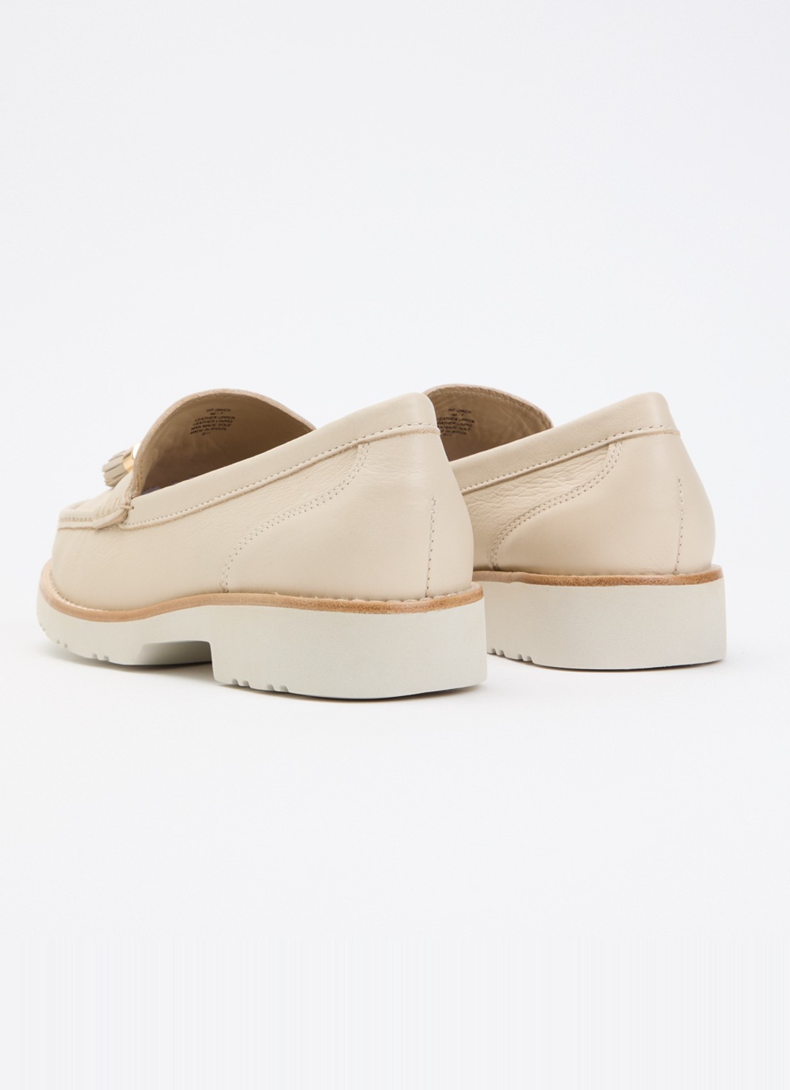 Dune London Wide Fit Gwen loafer van leer - achterkant creme