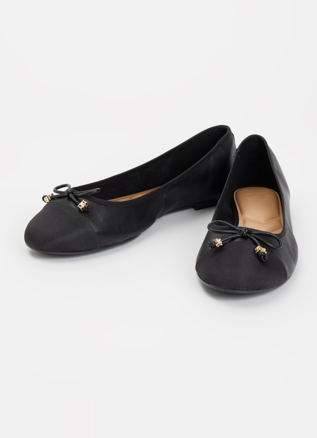 Dune London Wide Fit Hallo ballerina met strikdetail - detail 2 zwart