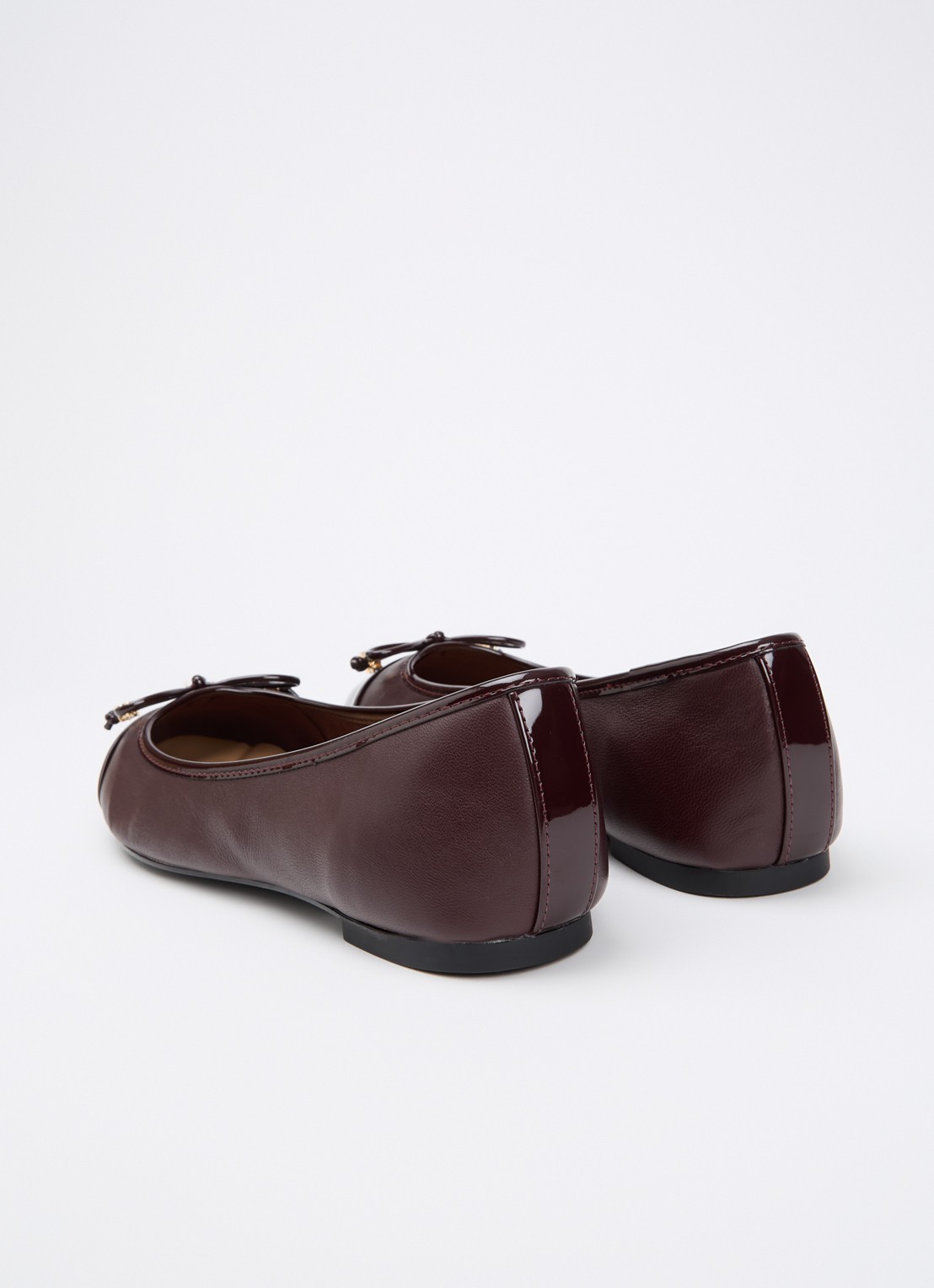 Dune London Wide Fit Hallo ballerina met strikdetail - achterkant 4 bordeauxrood