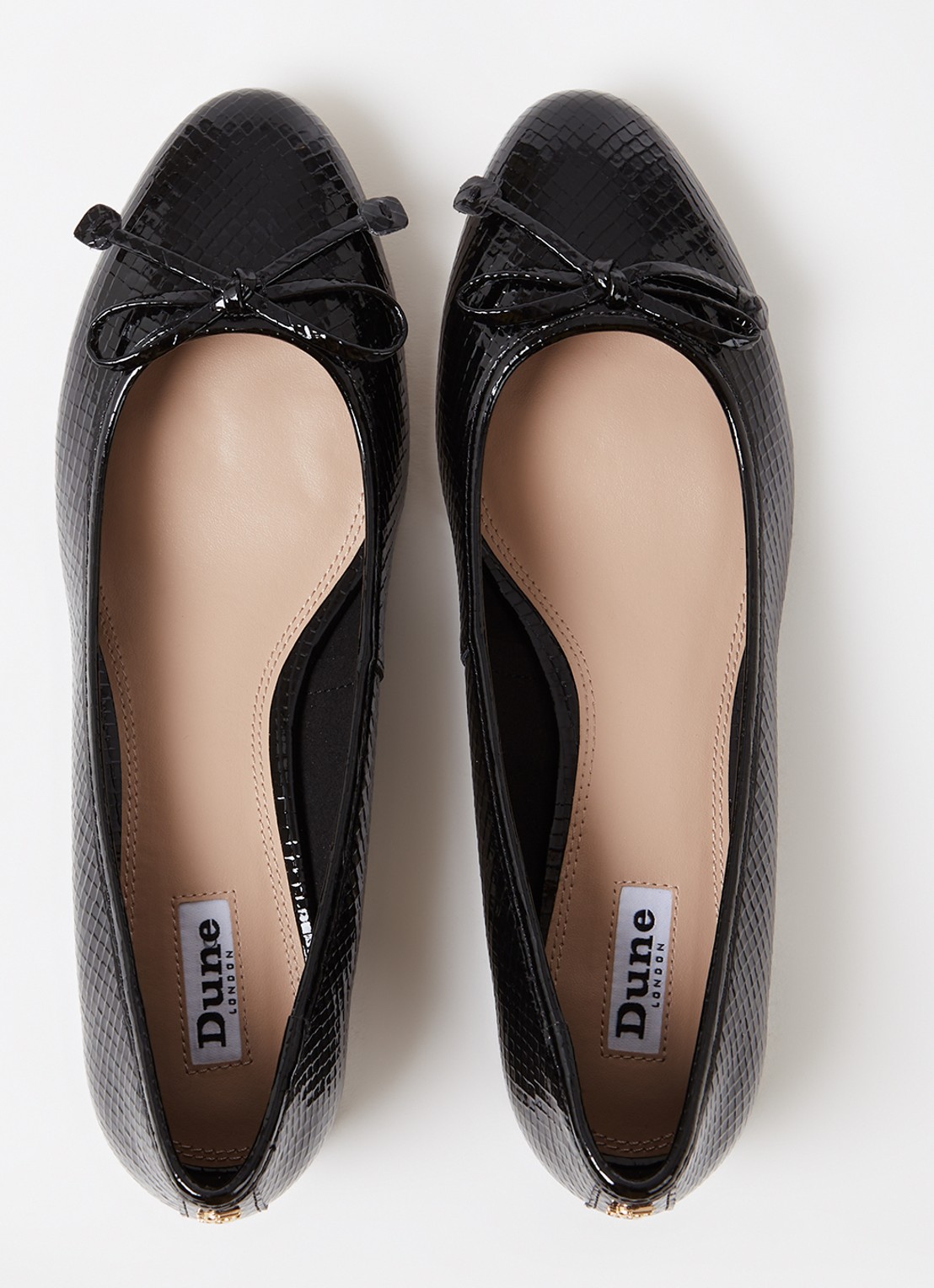 Dune London Wide Fit Hallo ballerina met strikdetail - detail 3 glans
