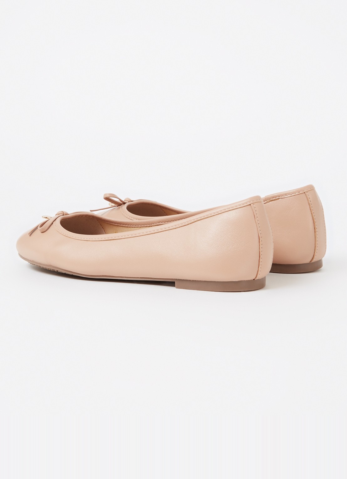 Dune London Wide Fit Hallo ballerina met strikdetail - achterkant zalmroze