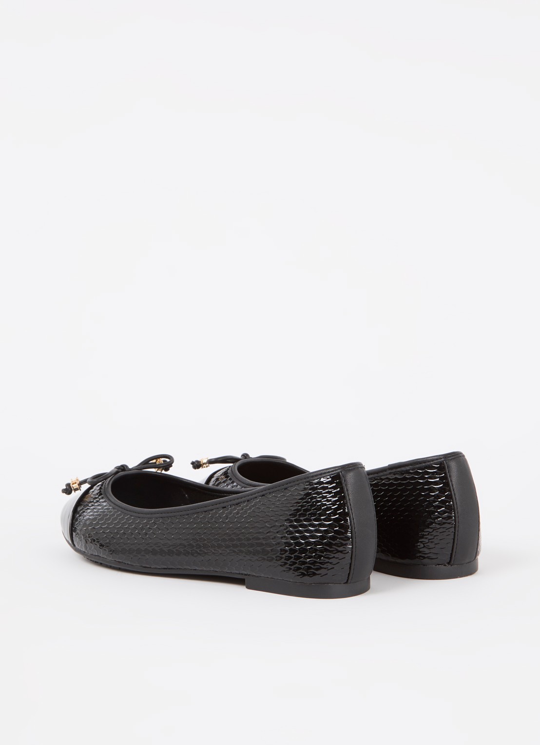Dune London Wide Fit Hallo ballerina met strikdetail - achterkant reptile