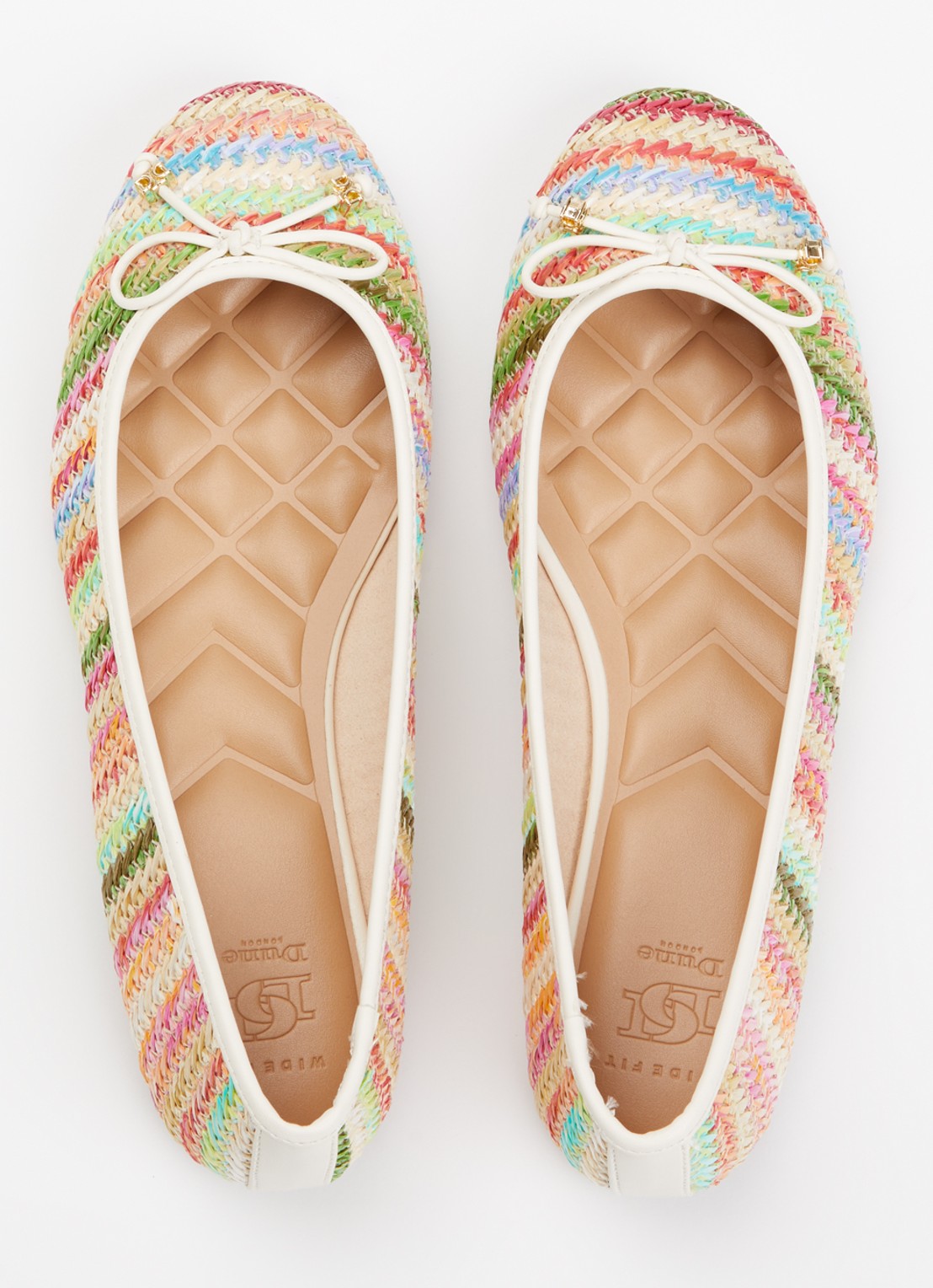 Dune London Wide Fit Hallo ballerina met strikdetail - detail 3 multicolor