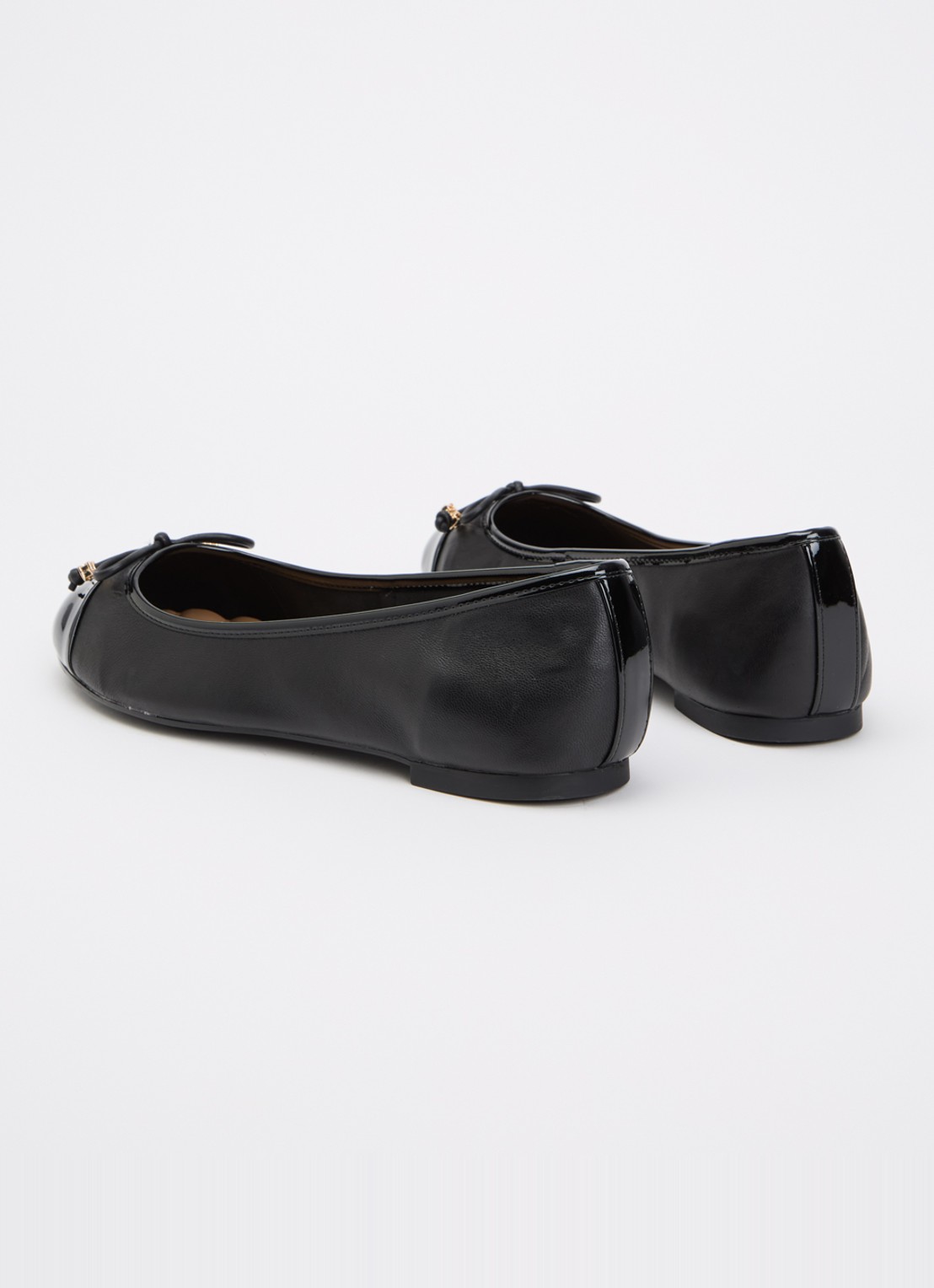 Dune London Wide Fit Hallo ballerina met strikdetail - achterkant 2 diepzwart