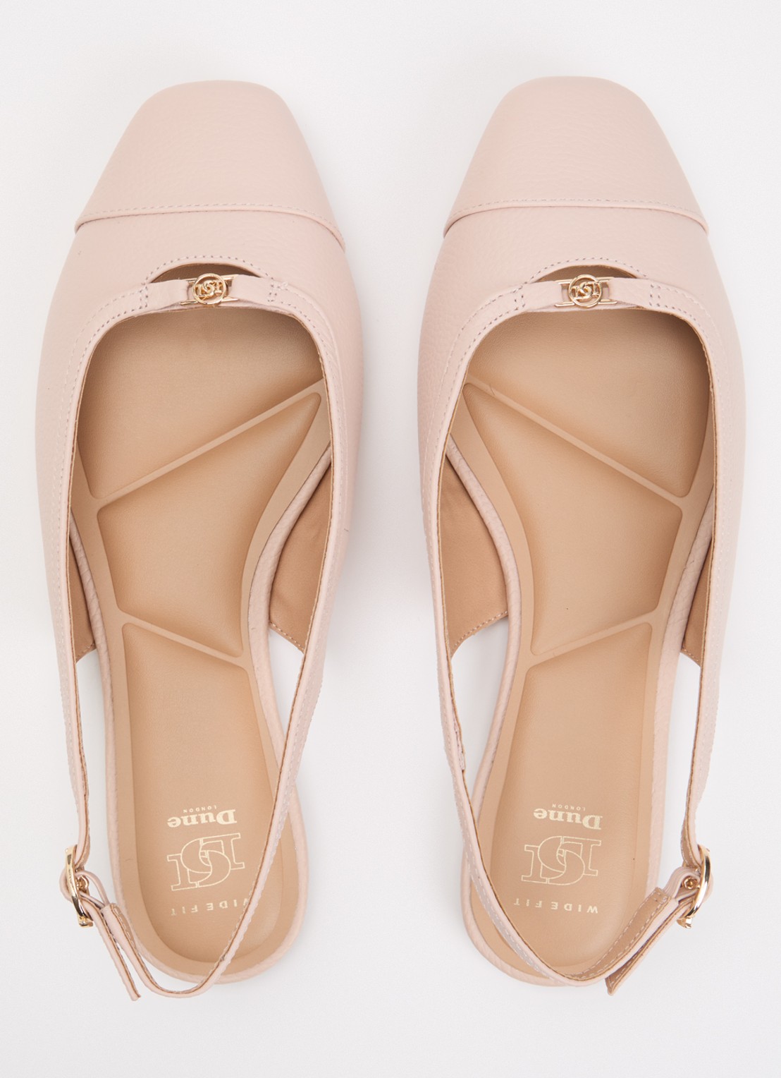 Dune London Wide Fit Hanna slingback van suède - detail 4 lichtroze